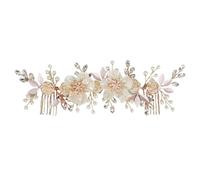 Hair Pin Flower Pearl Hair Clip Handmade Beaded Hairpin Bridal Headpiece Accessories Wedding Jewelry(Color 1)