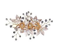 Hair Pin Handmade Pearl Flower Hair Clips For Women Hairpins Bridal Wedding Accessories Crystal Gold Color Bride Headpiece(Color 1)