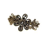 Hair Pin Retro Elegant Gold Spring Clip Women's Flower Rhinestone Small Metal Alloy Hair Accessories(Color-02)
