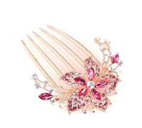 Hair Pin Vintage Flower Crystal Hairclips Rhinestone Hair Combs Plastic Shiny Hairpins For Women Accessories(Color 2)