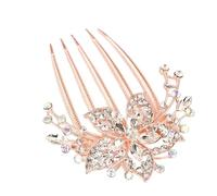 Hair Pin Vintage Flower Crystal Hairclips Rhinestone Hair Combs Plastic Shiny Hairpins For Women Accessories(Color 5)