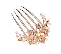 Hair Pin Vintage Flower Crystal Hairclips Rhinestone Hair Combs Plastic Shiny Hairpins For Women Accessories(Color 6)