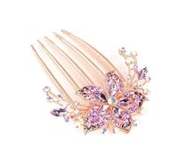 Hair Pin Vintage Flower Crystal Hairclips Rhinestone Hair Combs Plastic Shiny Hairpins For Women Accessories(Color 3)