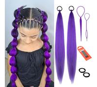 Hair Ponytail Extension With Elastic Tie Pre-Stretched Braiding Hair For Party And Cosplay Event 2 Piezas Extension Per Capelli A Coda Di Cavallo Per Donne E Ragazze, Ideali Per Festival 66cmA16