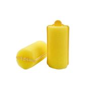 Hair Rollers 12Pcs Soft Sponge Foam Cushion Hair Curlers Yellow 4Cm Heatless Wave Formers Barber DIY Curls Kit