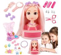 Hair Salon Girls Toys, Beauty Play Set, Hairstyling Kit, incluye Ear Studs Curling Irons, Colorful Hairpins Included, Great Size for Kindergarten and Home Pretend Play Fun
