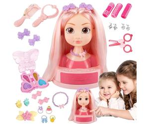 Hair Salon Toys, Beauty Salon Set, Dress Up Toy Kits, Hairstyles Accessories, Imaginative with Ear Studs Curling Irons Hairpin for Little Girls and Home Use, 735 Grams