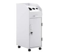 Hair Salon Trolley with Lock Rolling Cart For Hairdressers Barbershop Dyeing and Styling Tools Beauty Salon Storage Rack White Color(One Color-White)