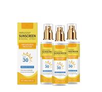 Hair Scalp Sunscreen Spray SPF 30, protección UV para cabello tratado con color, resaltado, niebla no grasosa, sin peso con aceite de coco, antisequedad desteñida, uso diario para piscina de playa (3