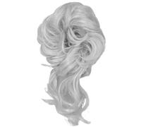 Hair Scrunchie Moño Lazo de pelo rizado desordenado sintético for mujer, 2 uds., con banda elástica, negro, dorado, resistente al calor, fibra de alta temperatura, postizos for moño(T1B/Burgundy)
