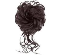 Hair Scrunchie Moño Lazo de pelo rizado desordenado sintético for mujer, 2 uds., con banda elástica, negro, dorado, resistente al calor, fibra de alta temperatura, postizos for moño(1B/27HL)