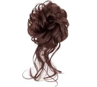 Hair Scrunchie Moño Lazo de pelo rizado desordenado sintético for mujer, 2 uds., con banda elástica, negro, dorado, resistente al calor, fibra de alta temperatura, postizos for moño(T1/27)
