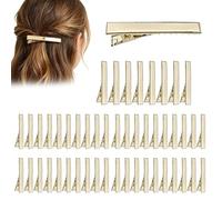 Hair Sectioning Clips - 7.5x0.8x3cm 50pcs Duckbill Clips Set, Extended Non Slip No Trace Metal Hair Styling Clip, For Salon Home Haircut DIY Styling Women Men Long Hairs