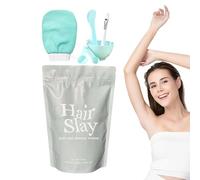 Hair Slayers - Kit de polvo para depilación corporal, ingredientes naturales, sin dolor e instantáneo, removedor de vello instantáneo e indoloro, calmante y agradable a la piel, con guante exfoliante