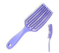 Hair Smoothing Brush - Curved Massaging For Men & Women | Curved Vented Brush | Reduce Pulling On Straight & Curly Hair | Easy Combing Professional For Home, Bathroom & Ĥair Salons