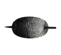 Hair Stick Pin - Hair Stick Clip, Oval Hairs Pin, Faux Leather Oval Hairr Sticks Clip, Hairs Claw Slide | Accessory For Ponytail, Bun, Styling, Ladies, Girls, Work, Travel, Daily Wear, Elegant Outfits