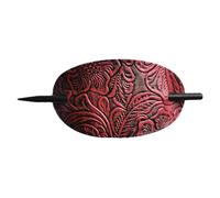 Hair Stick Pin - Hair Stick Clip, Oval Hairs Pin, Faux Leather Oval Hairr Sticks Clip, Hairs Claw Slide | Accessory For Ponytail, Bun, Styling, Ladies, Girls, Work, Travel, Daily Wear, Elegant Outfits