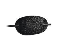 Hair Stick Pin - Hair Stick Clip, Oval Hairs Pin, Faux Leather Oval Hairr Sticks Clip, Hairs Claw Slide | Accessory For Ponytail, Bun, Styling, Ladies, Girls, Work, Travel, Daily Wear, Elegant Outfits