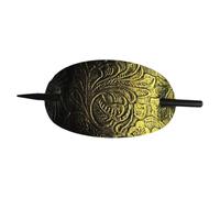 Hair Stick Pin - Hair Stick Clip, Oval Hairs Pin, Faux Leather Oval Hairr Sticks Clip, Hairs Claw Slide | Accessory For Ponytail, Bun, Styling, Ladies, Girls, Work, Travel, Daily Wear, Elegant Outfits