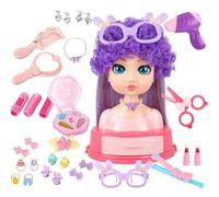 Hair Styling Doll Head, 31-Piece Salon Makeup Beauty Set, Pretend Play Hairdressing Practice Mannequin with Accessories for Toddler Kids Age 3+ Indoor Entertainment Gift