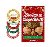 Hair Tie | Christmas No Crease Elastic Scrunchies, Long Lasting Kids Thin Hair Bands Ring - Colorido para mujeres delgadas, rizadas y gruesas, largas, diarias en casa, vacaciones, citas