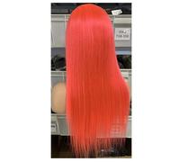 Hair Topper for Women 13x4 Lace Front Wigs for Women Human Hair Pre Plucked Straight Colored Glueless Wig 180 DensityRose Red,18inch