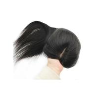 Hair Toppers for Women Real Human Hair 30.5 inch Natural Black Color for Women 130 Density Silk Base Middle Part Clip in Pieces Straight Hair for Thin Hair Daily Use (14 x 16 cm)