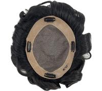 Hair Toupee men Sistema de cabello for hombres con clip Mono fino y base de PU Tupé for hombres Nudo doble Cabello humano duradero Prótesis capilar masculina Tupé de cabello ondulado natural for hombr