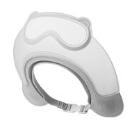 Hair Washing Shield, Adjustable Kids Shower Cap, Waterproof Bath Visor, Eye Ear Protection Hat, Soft Comfortable Design, 1 Size Fits Most, Shampoo Time for Boys Girls , 23 cm Gray Blue