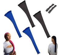 Hair Weave Sleeve for Locs, Brightmeteors Hairweave Sleeve-Fashionable Design - Haircare, Breathable Stretchy Hairnets Braids Sleeve, Long Stretchy Wig Cap for Women Braids Bun Faux Locs(Black*2+Blue*
