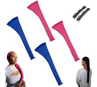 Hair Weave Sleeve for Locs, Brightmeteors Hairweave Sleeve-Fashionable Design - Haircare, Breathable Stretchy Hairnets Braids Sleeve, Long Stretchy Wig Cap for Women Braids Bun Faux Locs(Blue*2+Pink*2