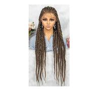 Hair Wigs Braids Full Lace Wig 36 Inches Long Box Braided Synthetic Wigs for Black Women's para mujer Pelucas(1B27)
