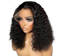 Hair Wigs Glueless Curly Bob Wear and Go Wig Human Hair 200 Density 5x5 HD Lace Closure Wave Wigs for Black Women para mujer Pelucas(16inch)
