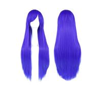 Hair Wigs Peluca sintética de 80 cm de largo y liso con flequillo for Halloween, cosplay, anime, fiesta de disfraces. para mujer Pelucas(Blue)