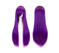 Hair Wigs Peluca sintética de 80 cm de largo y liso con flequillo for Halloween, cosplay, anime, fiesta de disfraces. para mujer Pelucas(Violet)