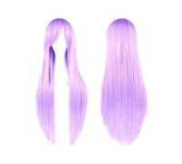 Hair Wigs Peluca sintética de 80 cm de largo y liso con flequillo for Halloween, cosplay, anime, fiesta de disfraces. para mujer Pelucas(Bright Purple)