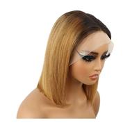 Hair Wigs Pelucas de cabello humano T1B/30 for mujer, corte bob corto, encaje frontal 13x4, sin pegamento para mujer Pelucas(Ombre Dark Blonde-150%,10inch)