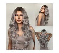Hair Wigs Pelucas sintéticas ombré de 24 pulgadas de largo for mujer, peluca de parte media, pelucas de cosplay onduladas de alta densidad y temperatura, resistentes al calor para mujer Pelucas