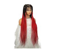 Hair Wigs Pelucas trenzadas jumbo de encaje completo for mujeres negras, peluca trenzada de caja sin nudos con cabello de bebé de 36 pulgadas sin pegamento para mujer Pelucas(OTRED)
