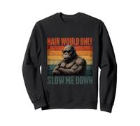 Hair Would Only Slow Me Down Retro Bigfoot Corredor Calvo Sudadera