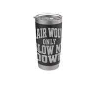 Hair Would Only Slow Me Down Vintage Corredor Calvo Vaso térmico de acero inoxidable de doble pared