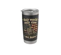 Hair Would Slow Me Down Skeleton Fishing Bald Dad Vaso térmico de acero inoxidable de doble pared