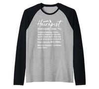 Hairapist Hair Stylist Hairdresser Barber Beauty Salon Owner Camiseta Manga Raglan
