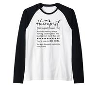 Hairapist Hairdresser Work Beauty Salon Hair Stylist Barber Camiseta Manga Raglan