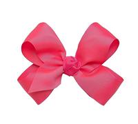 HAIRBOWS Lazo de grogrén para niñas con pinza para el pelo, para todas las edades y tipos de cabello, lazo de 6 pulgadas, rosa neón
