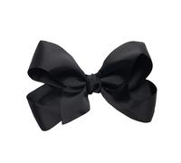 HAIRBOWS Lazo de grogrén para niñas con un centro de envoltura de nudo en un clip para el cabello, todas las edades y tipos de cabello, lazo de 5 pulgadas, negro