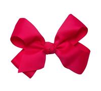 HAIRBOWS Lazo de grogrén para niñas con un centro de envoltura de nudo en un clip para el cabello, todas las edades y tipos de cabello, lazo de 6 pulgadas, fucsia