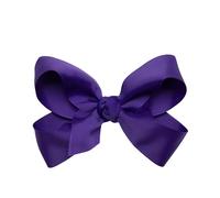 HAIRBOWS Lazo de grogrén para niñas con un centro de envoltura de nudo en un clip para el cabello, todas las edades y tipos de cabello, lazo de 5 pulgadas, morado