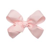 HAIRBOWS Lazo de grogrén para niñas con un centro de envoltura de nudo en un clip para el cabello, todas las edades y tipos de cabello, lazo de 5 pulgadas, rosa claro
