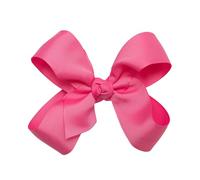 HAIRBOWS Lazo de grogrén para niñas con un centro de envoltura de nudo en un clip para el cabello, todas las edades y tipos de cabello, lazo de 5 pulgadas, rosa intenso